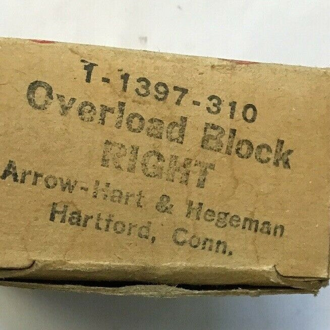 ARROW HART 1-1397-310 OVERLOAD BLOCK RIGHT