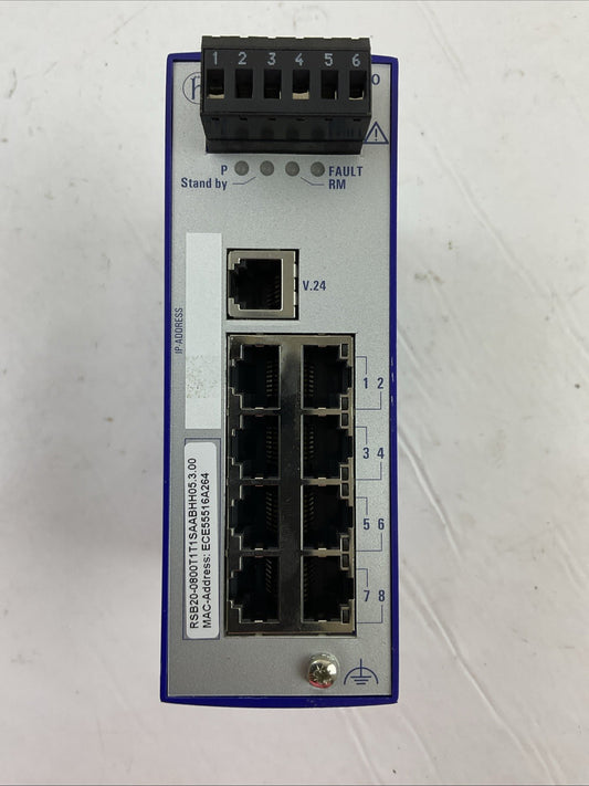 HIRSCHMANN RSB20-0800T1T1SAABHH05.3.00 ETHERNET RAIL SWITCH 9.6-32VDC
