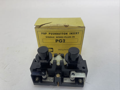 HUBBELL PG2 PBP PUSHBUTTON INSERT SINGLE SPEED / PLUG IN 120/240/480VAC 125/250