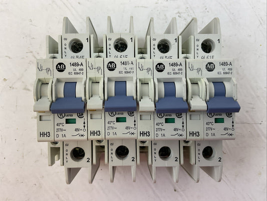 ALLEN BRADLEY 1489-A1D010 SER A 277VAC 48VDC 1A 1489-AAHH3 SER A (LOT OF 4)
