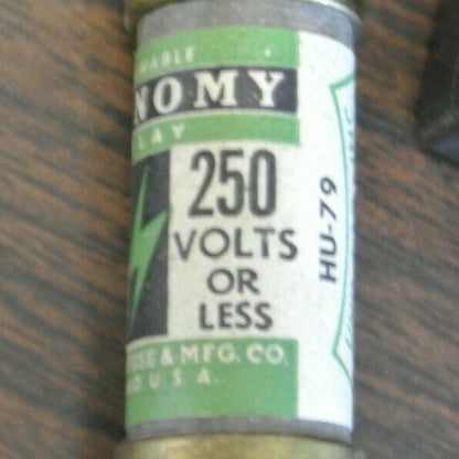 BOX of 10 / ECONOMY F-2025 RENEWABLE FUSE / 20A / 250V / NEW SURPLUS