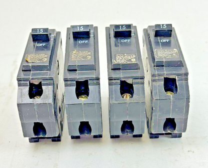 GE **LOT OF 4** - THQB115 - CIRCUIT BREAKERS - 1 POLE, 15 A, 240 VAC, TYPE THQB