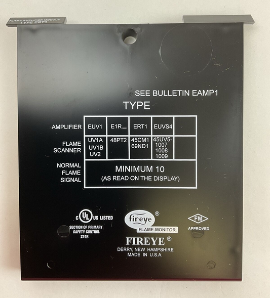 FIREYE TYPE ERT1 FLAME RECTIFICATION FLAME AMPLIFIER MODULE