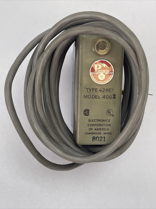 ELECTRONICS CORPORATION OF AMERICA TYPE 42REF MOD 4002 PHOTOSWITCH 12-24VDC