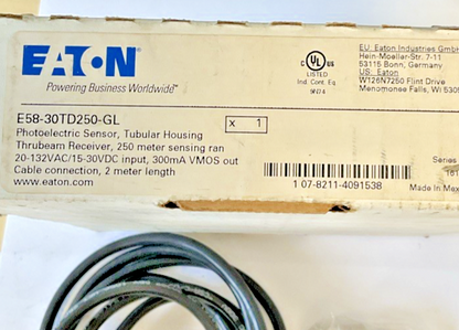 EATON E58-30TD250-GL PHOTOELECTRIC SENSOR 132VAC 30VDC 300MA