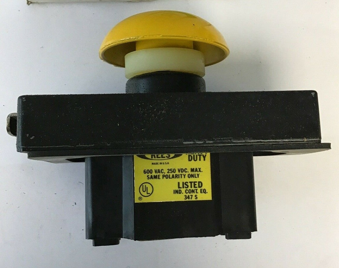 MACKWORTH G. REES 03476-004 PUSHBUTTON 2 1/4IN YELLOW PLUNGER W/ LATCH