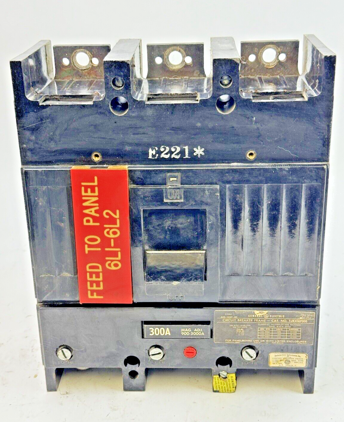 GE - TJK436F000 - CIRCUIT BREAKER W/ 300A TRIP - 3 POLE/ 600 VAC/ 300 A