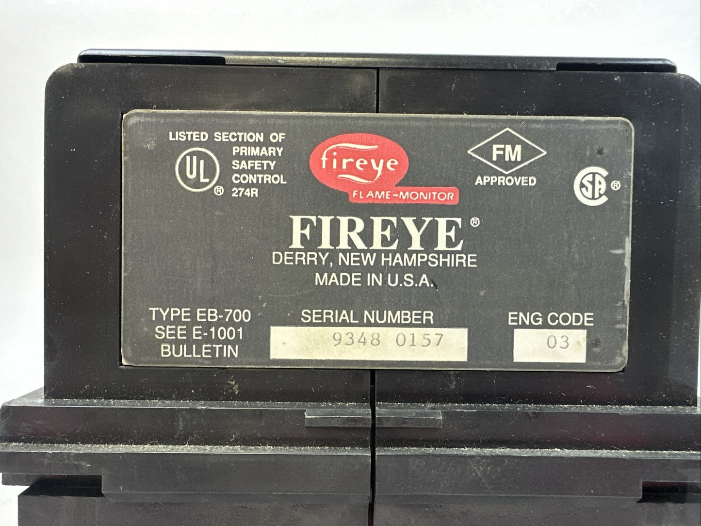 FIREYE EB-700 SAFETY CONTROL ED500 DISPLAY EP160 PROGRAMMER E1R1 AMPLIFIER