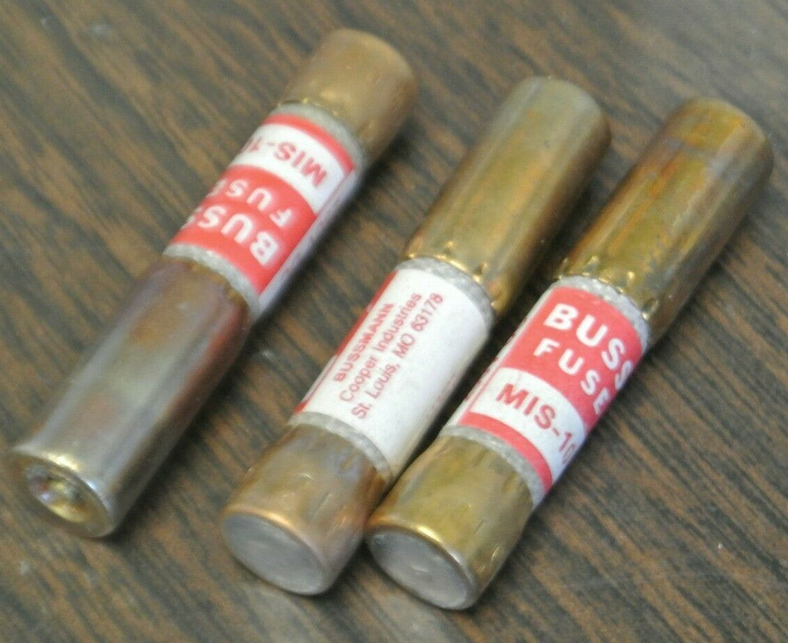 LOT of 3 / BUSS MIS-10 ACTUATOR FUSE / 10A / 600VAC / 250VDC / NEW SURPLUS