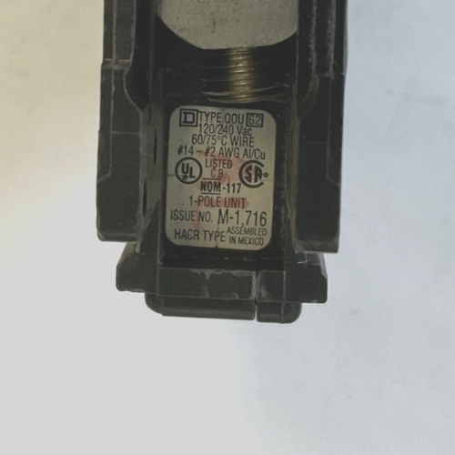 SQUARE D QOU120 CIRCUIT BREAKER 120/240VDC***LOTOF6***