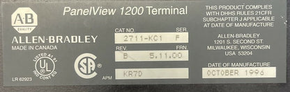 ALLEN BRADLEY 2711-KC1 PANEVIEW 1200 TERMINAL SER F REV B FRN 5.11.00