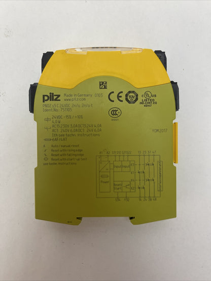 PILZ PNOZ s5 C 24VDC 2n/o 2n/o t SAFETY RELAY 230-240VAC 24VDC
