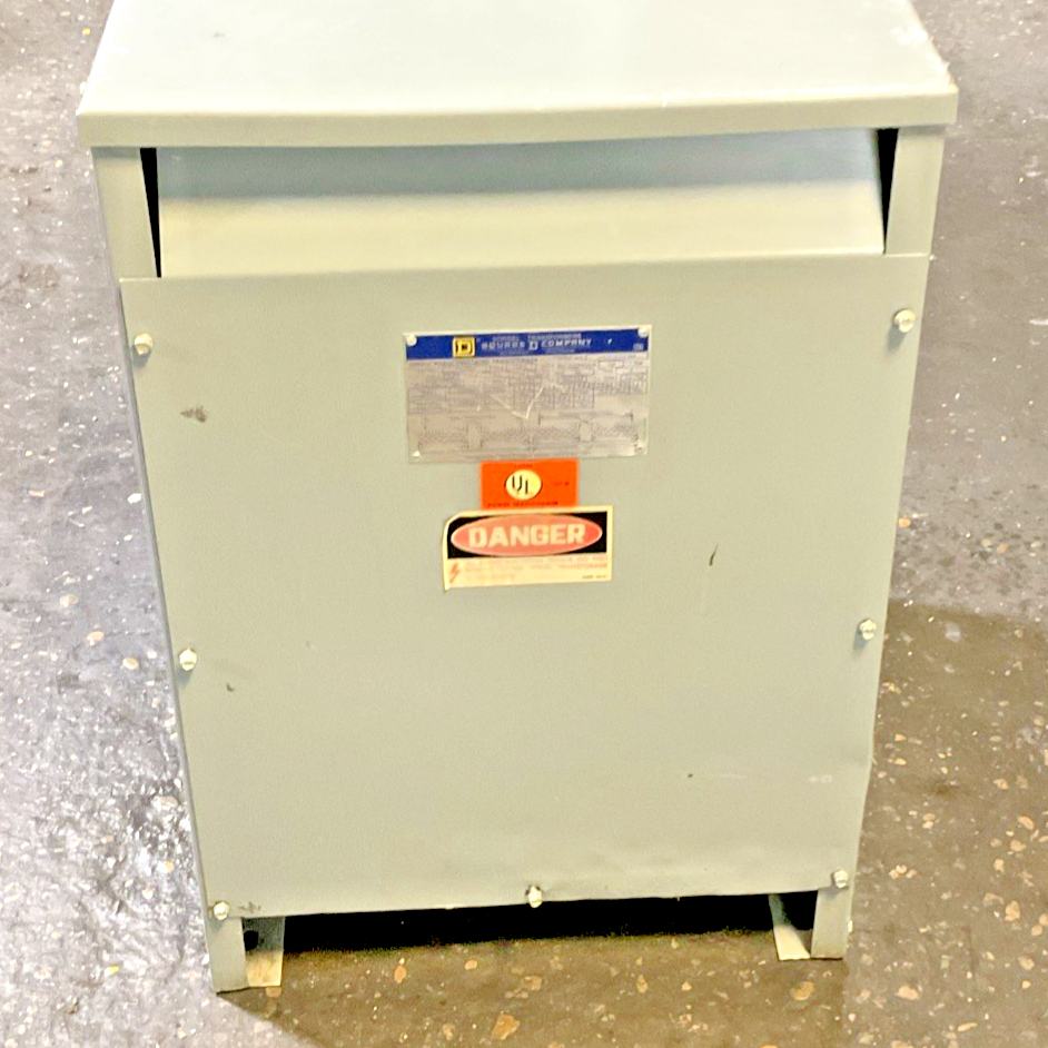 SQUARE D 37S3H TRANSFORMER H.V.120-480V L.V.120-240 37.5KVA CLASS AA 60HZ TYPE S
