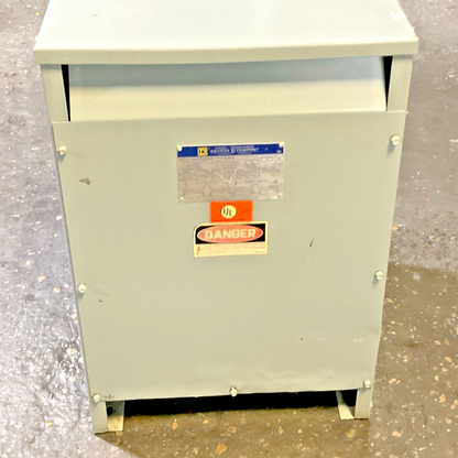 SQUARE D 37S3H TRANSFORMER H.V.120-480V L.V.120-240 37.5KVA CLASS AA 60HZ TYPE S
