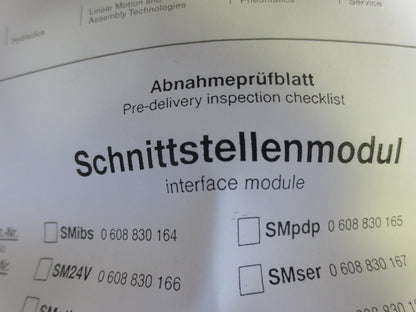 REXROTH / BOSCH RK300 / 3 609 929 716 INTERFACE MODULE - NEW SURPLUS