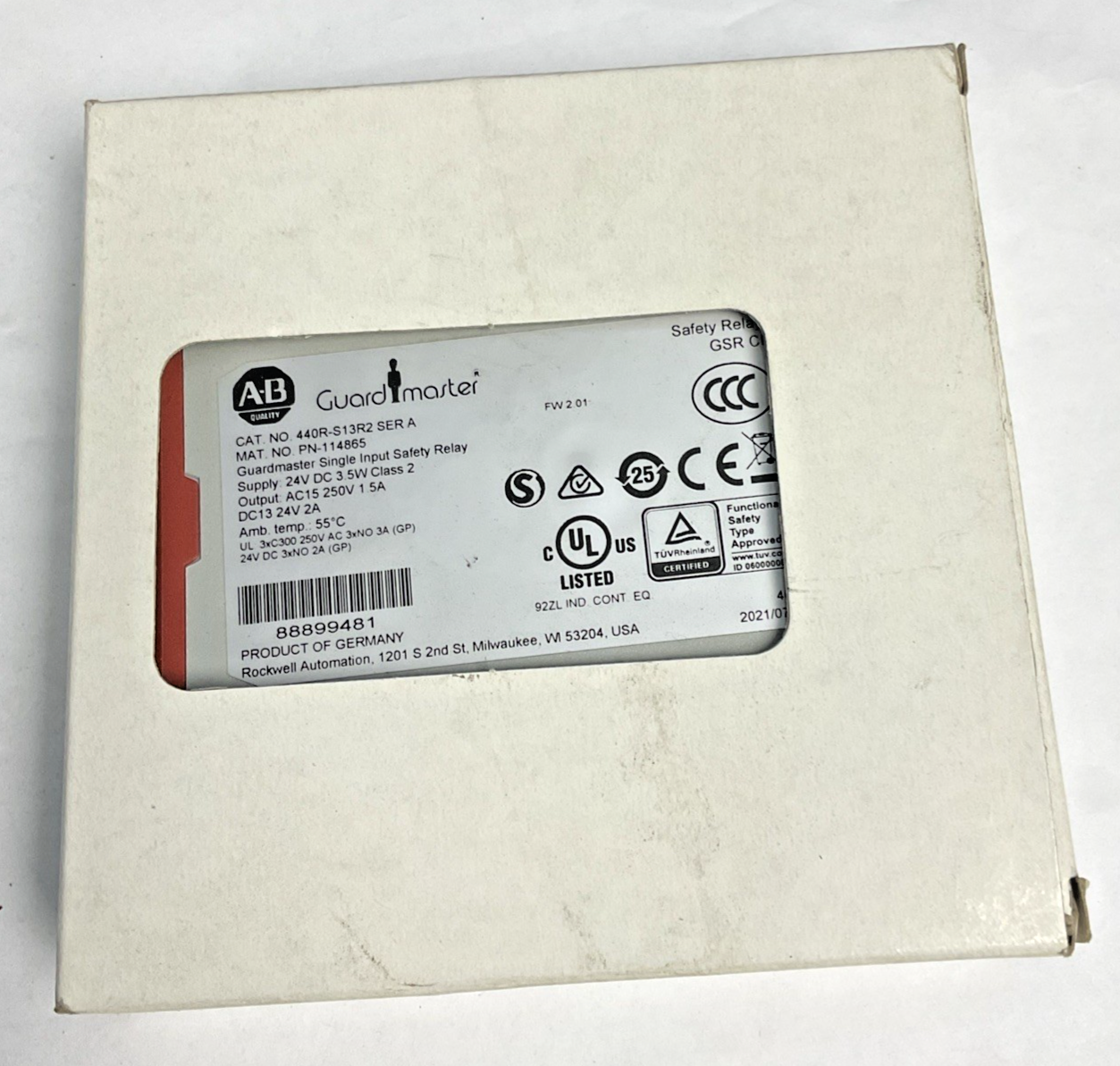 ALLEN BRADLEY 440R-S16R2 SAFETY RELAY SER.A 24VDC 3.5W FW:2.01
