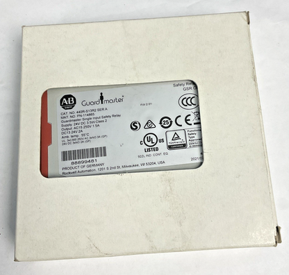 ALLEN BRADLEY 440R-S16R2 SAFETY RELAY SER.A 24VDC 3.5W FW:2.01