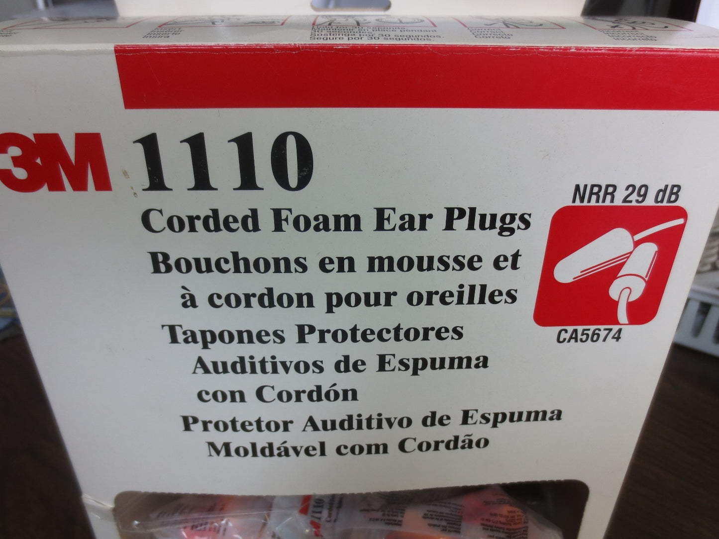 3M 1110 CORDED FOAM EAR PLUGS - NOISE REDUCTION RATING 29 DECIBELS, LOT of 10 Pr