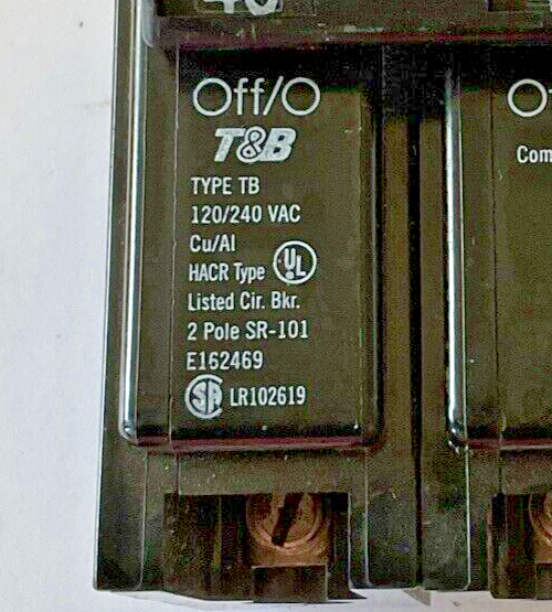 THOMAS & BETTS  B240 CIRCUIT BREAKER 120/240VAC 40A 2POLE
