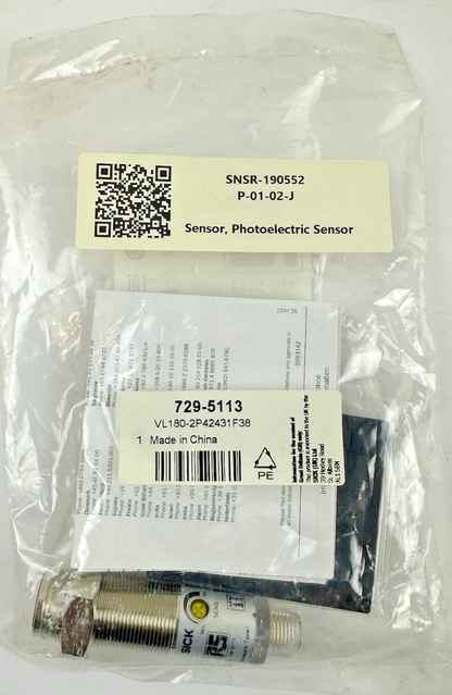 SICK VL180-2P42431F38 PHOTOELECTRIC SENSOR 729-5113 10-30VDC 100mA M18
