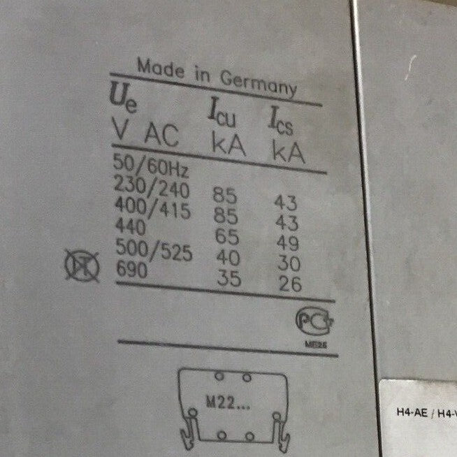 MOELLER NZM4 H4-AE / H4-VE CIRCUIT BREAKER 1200A W/ AE 800-NA 800A TRIP