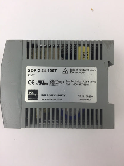 SOLA SDP 2-24-100T POWER SUPPLY INPUT 115/230 VAC 1.1/0.7 A OUTPUT 24 VDC 2.1 A