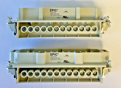 EPIC 10197000/ 10196000 MALE/FEMALE CONNECTOR INSERTS  16A/500V/6KV/3 **LOTOF2**