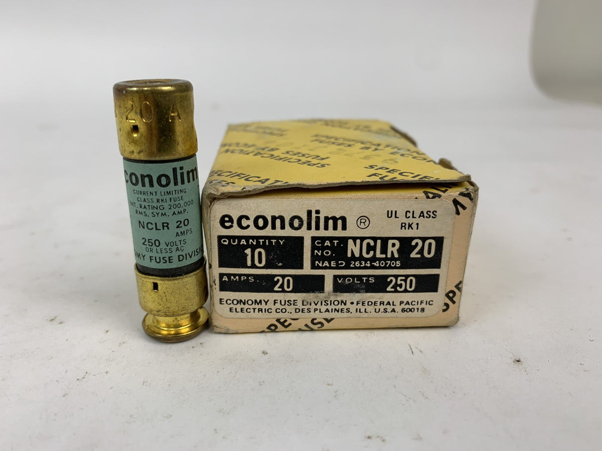 Economy Fuse Econolim NCLR 20 20A 250V Fuse "Lot of 10"