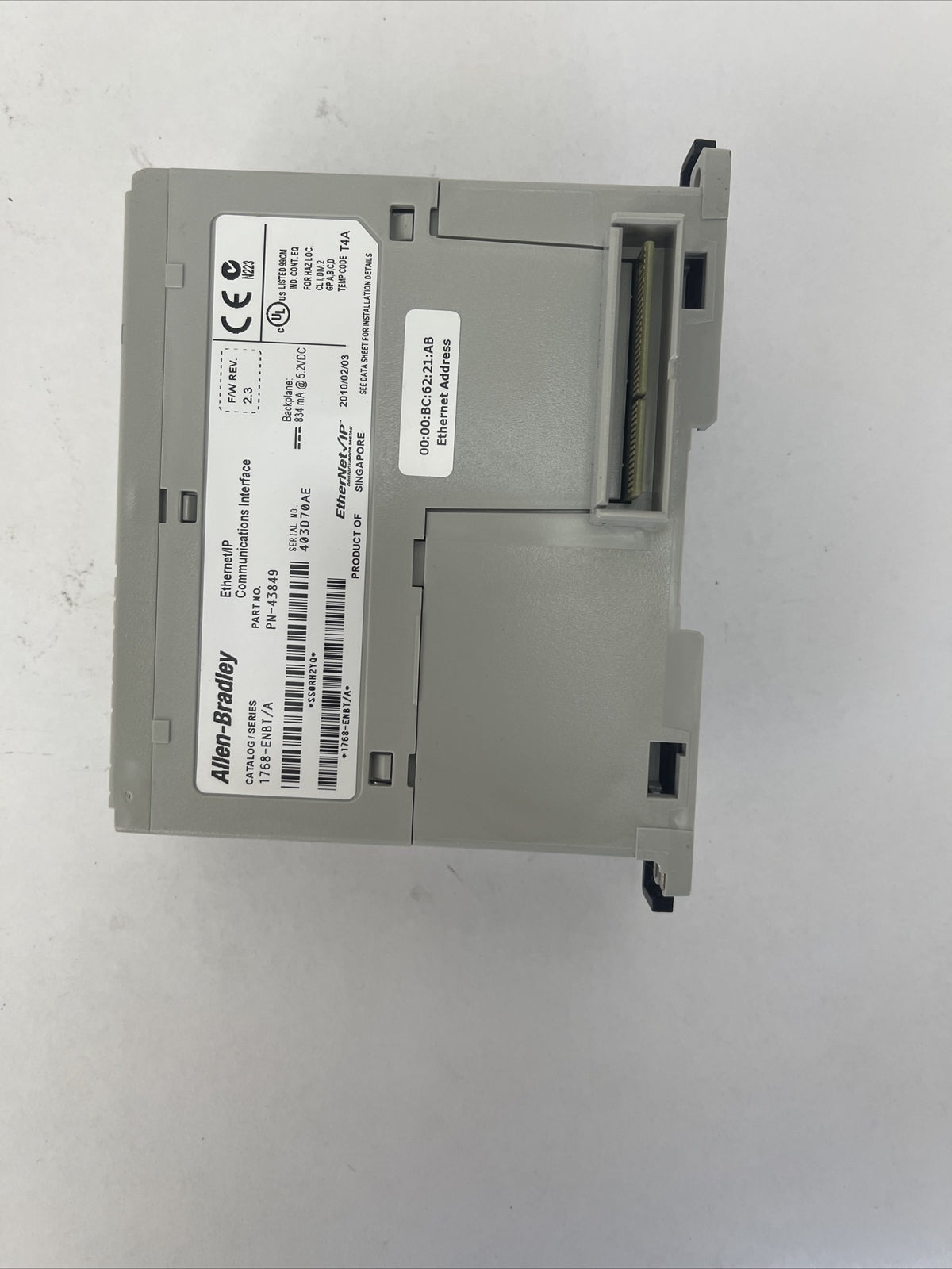 ALLEN BRADLEY 1768-ENBT ETHERNET/IP COMMUNICATIONS INTERFACE SER A F/W REV 2.3