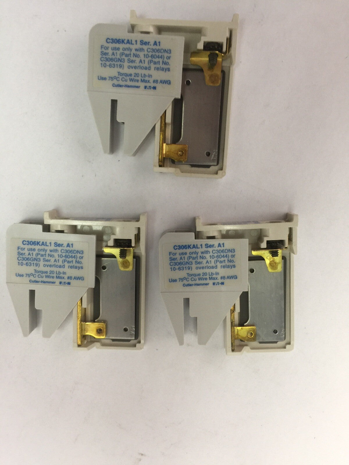 CUTLER HAMMER H2014A-3A 3 CLASS 20 SERIES B HEATER PACKS ASSEMBLED TO C306KAL1