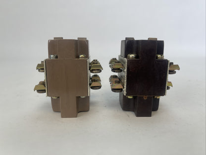 SYLVANIA CLARK PB 600V TYPE H & HO CONTACT BLOCK 2 N.O.-2N.C. CONTACTS(LOT OF 2)