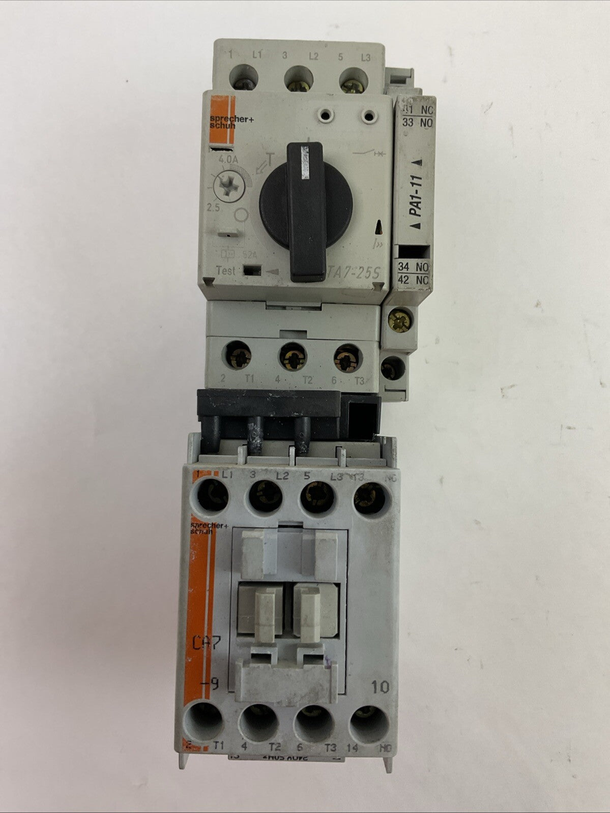 SPRECHER+SCHUH KTA7-25S-4.0A CIRCUIT BREAKER 2.5-4.0A CA7-9-10 CONTACTOR 277V