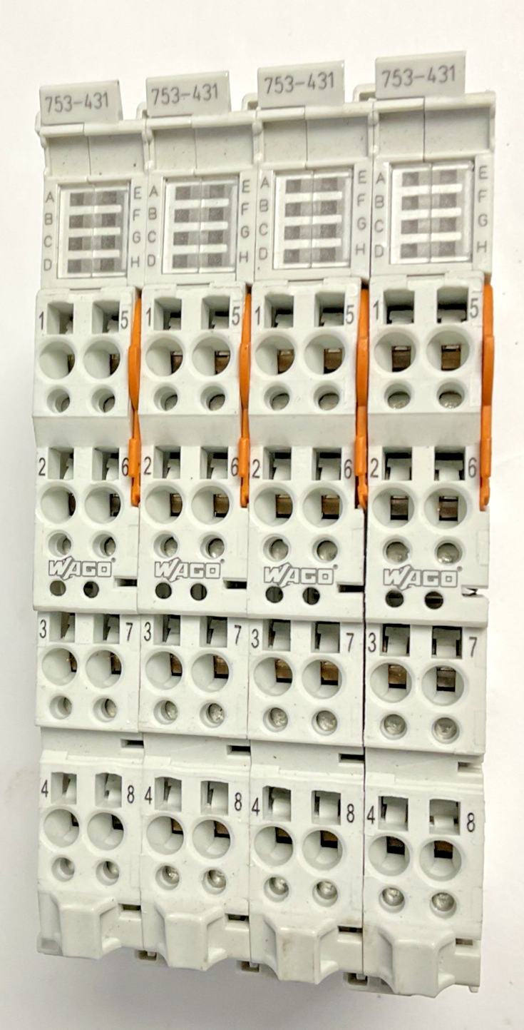 WAGO 753-431 INPUT MODULE 24VDC 8DI***LOT OF 4***