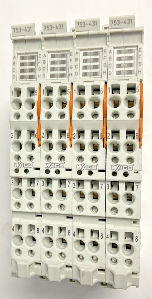 WAGO 753-431 INPUT MODULE 24VDC 8DI***LOT OF 4***