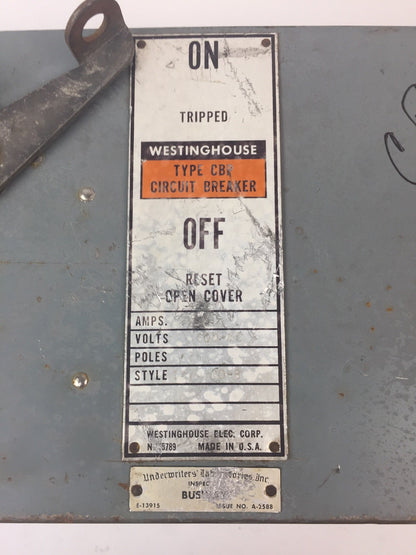 WESTINGHOUSE CBP 50A BREAKER BUS PLUG 600VAC 3 POLE