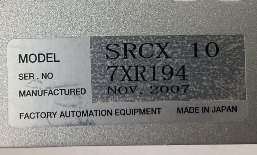 YAMAHA SRCX 10 SERVO ROBOT CONTROLLER 100-115/200-230VAC 50/60HZ 1100VA