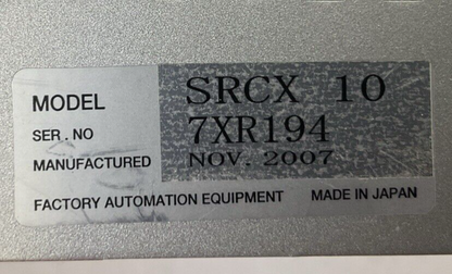 YAMAHA SRCX 10 SERVO ROBOT CONTROLLER 100-115/200-230VAC 50/60HZ 1100VA