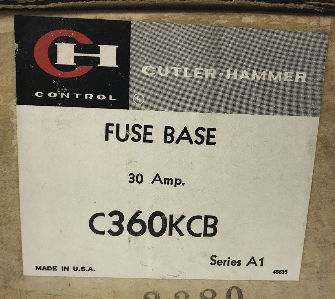 EATON CUTLER HAMMER  C360KCB  FUSE BASE  For 30 AMP SWITCH (NEW IN BOX)
