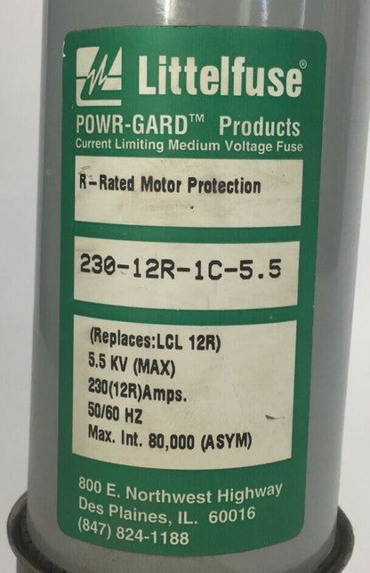 LITTELFUSE 230-12R-1C-5.5 R-RATED MOTOR PROTECTION 5.5KV 230(12R)AMPS POWR-GARD