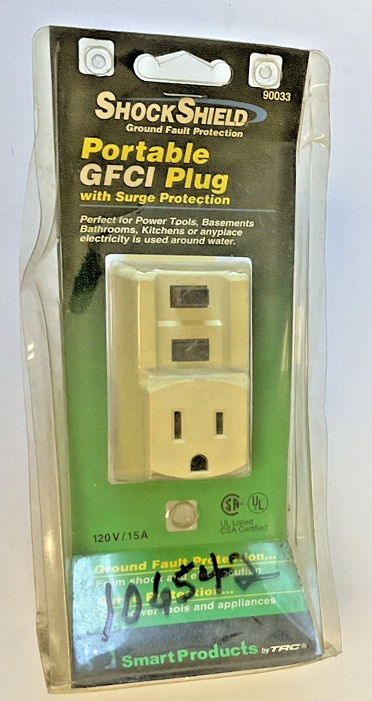 SHOCKSHIELD 90033 GFCI PLUG W/ SURGE PROTECTION 120V 15A