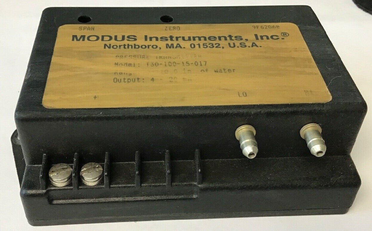 MODUS T30-100-15-017 PRESSURE TRANSMITTER 0-10.0 IN OF WATER 4-20mA