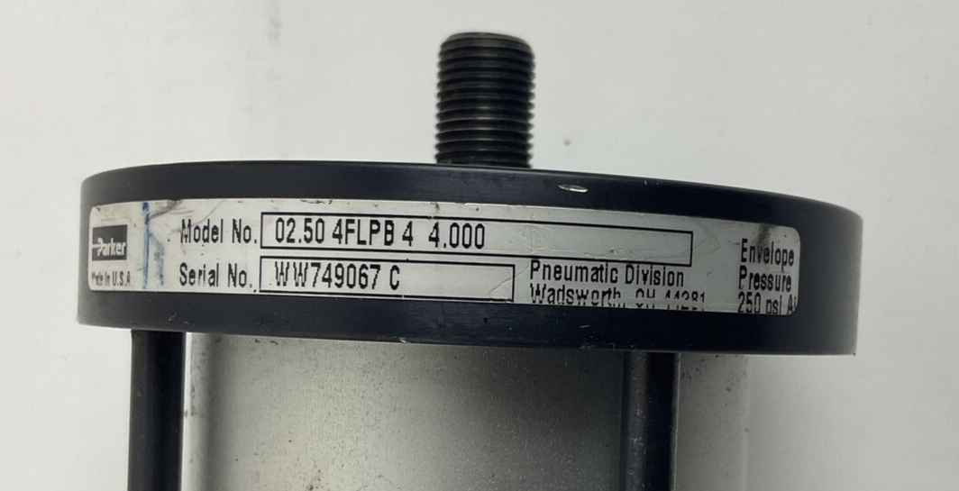PARKER 02.50 4FLPB 4 4.000/ 02.50 4FLPC 4 0.5000 AIR CYLINDER 250PSI
