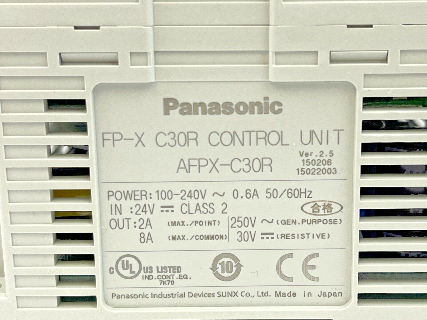 PANASONIC AFPX-C30R-CONTROL UNIT FP-X C30R / AFPX-COM5 -PROGAMMABLE CONTROL UNIT