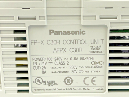 PANASONIC AFPX-C30R-CONTROL UNIT FP-X C30R / AFPX-COM5 -PROGAMMABLE CONTROL UNIT