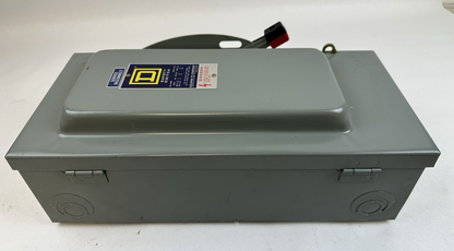 SQUARE D H362 SERIES E1 3 PHASE FUSIBLE DISCONNECT SAFETY SWITCH 60A 600V