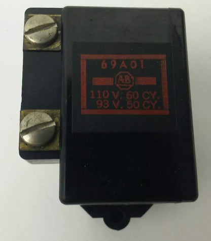 ALLEN BRADLEY 69A01, COIL, 110V @ 60HZ, 93V @ 50HZ, SIZE 00, RENEWAL PARTS
