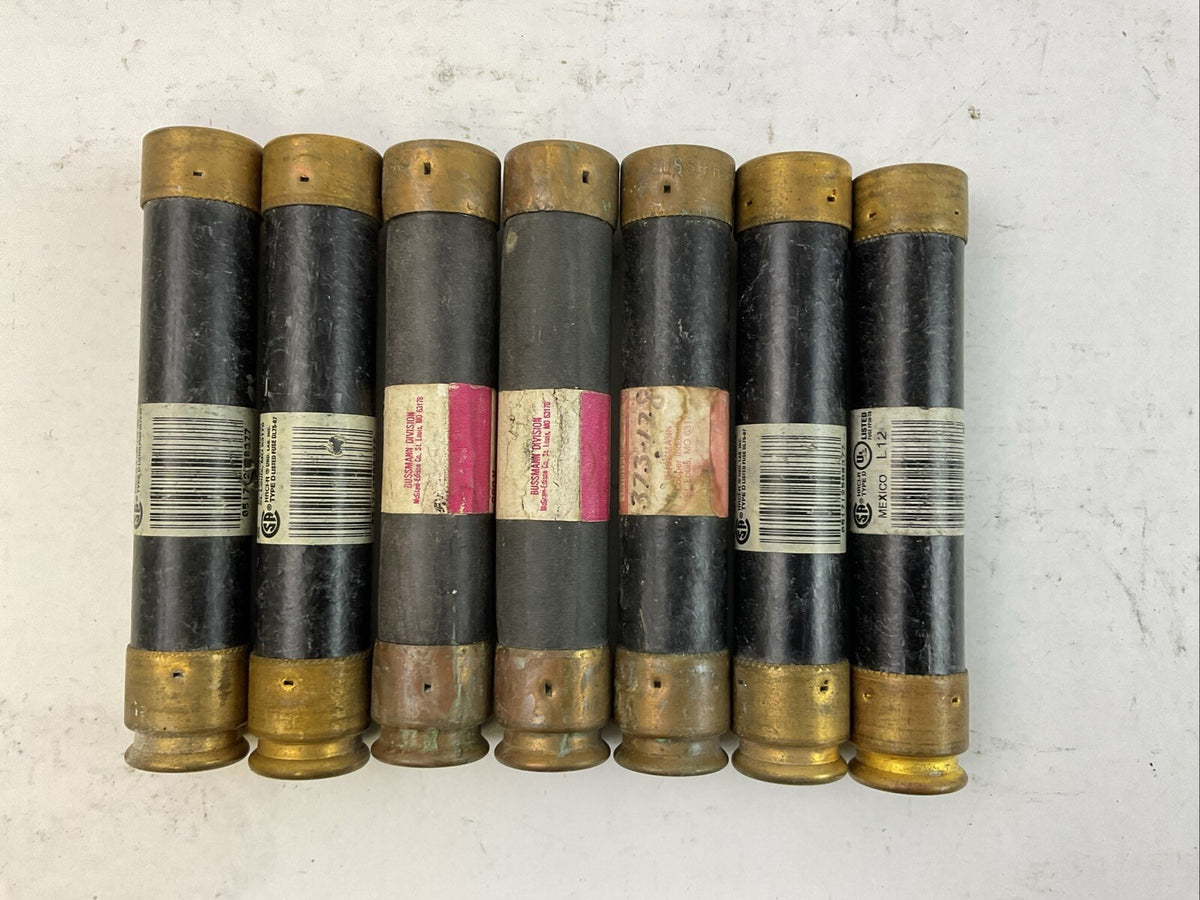 FUSETRON FRS-R-45 DUAL-ELEMENT TIME DELAY CURRENT LIMITING 600VAC 45A (LOT OF 7)