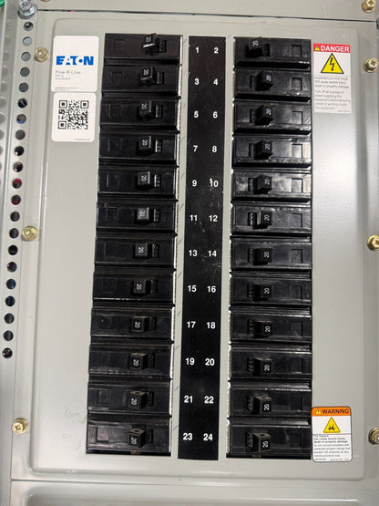 EATON PRL1a CIRCUIT BREAKER PANELBOARD 100A MAIN CIRCUIT BREAKER (42)20A CIRCUIT