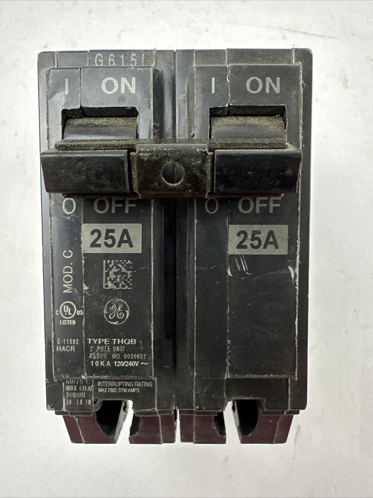 GE THQB2125 CIRCUIT BREAKER 25AMP 2POLE 120/240VAC
