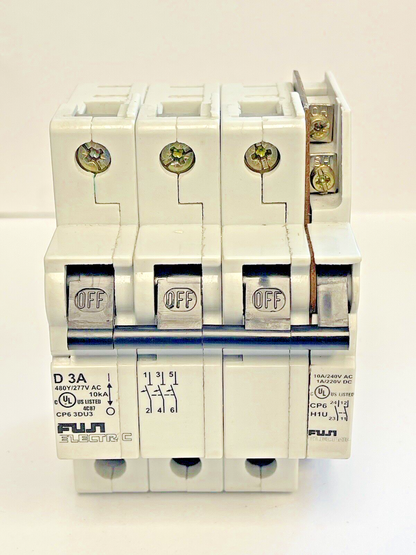 FUJI - CP6 3DU3 -3A MANUAL MOTOR CONTROLLER - 480/277 VAC & CP6 H1U AUX CONTACT